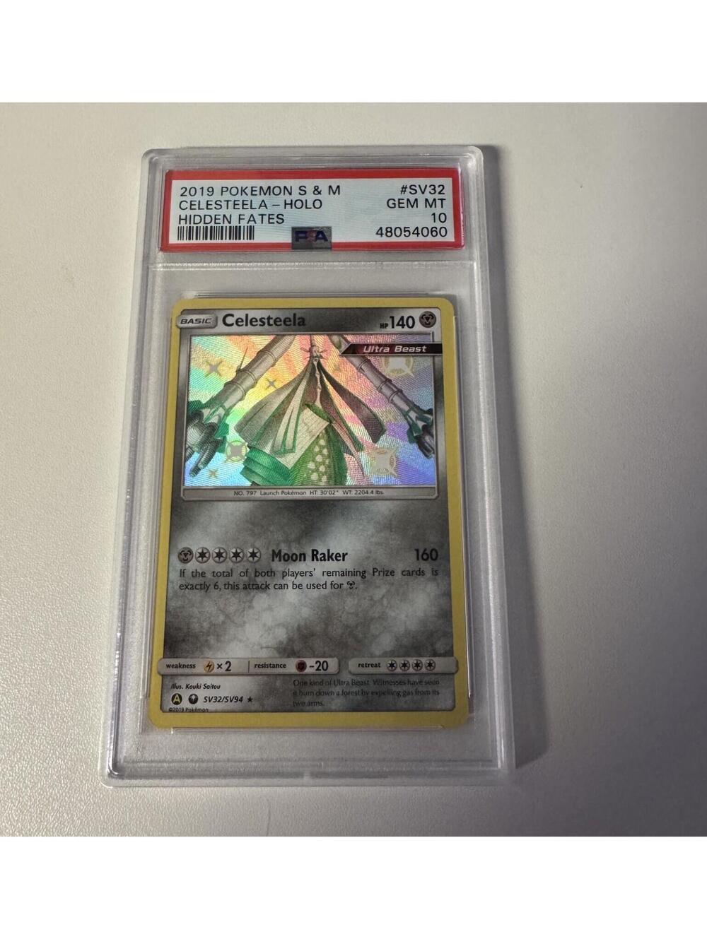 Celesteela  SV32/SV94 Holo Rare Sun & Moon Hidden Fates PSA 10.0 Pokemon Graded